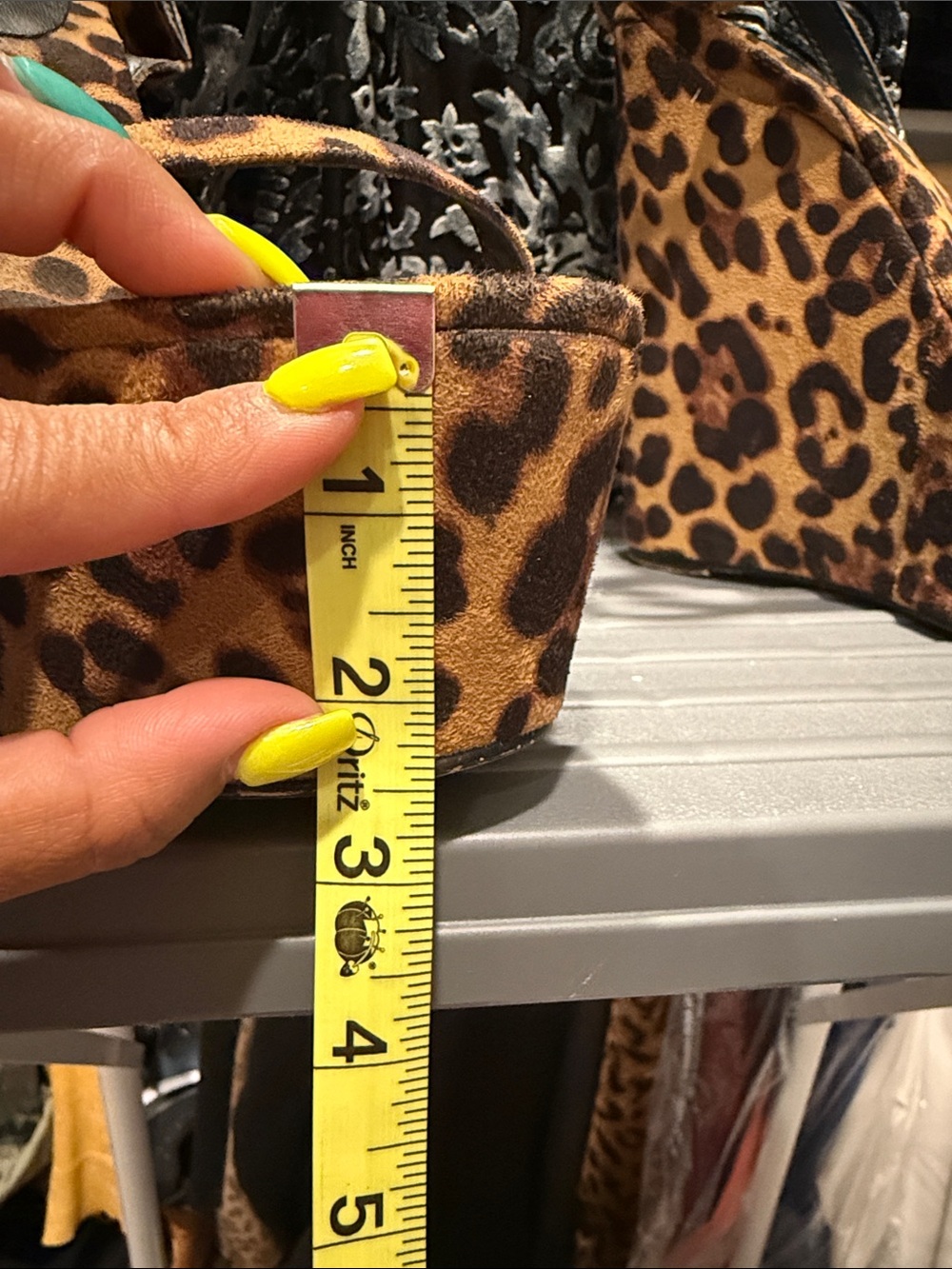 Leopard Print Platform Wedge Sandals - Picture 7 of 8